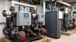 © pvl0707 - Modern water pumping system with advanced technology in a commercial building maintenance area