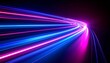 © Yelloone - A vibrant, abstract image showcasing colorful light trails in blue and pink against a dark background, creating a sense of motion and energy.