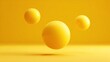 © nur khayati w - Floating yellow spheres on a yellow background