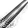 © AIcon Star - detailed black tire track vector with diagonal zigzag tread pattern perfect for automotive design forensic analysis