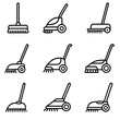 © Andrii - Manual outline sweepers collection line set minimal contour stroke vector icon symbol