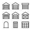 © Andrii - Symbol contour vector icons outline grid set icon garage minimal line stroke
