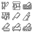 © Дар'я Солтис - Vector guard locker knife icon meat outline food cleaver top