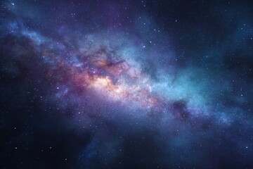 Wall Mural - vibrant nebula swirls amidst a vast cosmic background showcasing the beauty of the universe in deep 
