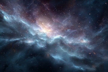 Wall Mural - stunning view of a night cosmos with vibrant space galaxy cloud and colorful nebula showcasing the w
