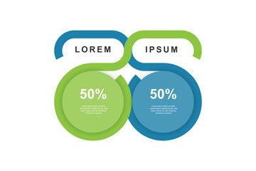 Wall Mural - 2 step business infographic template. business banner presentation with icons suitable for schedule 