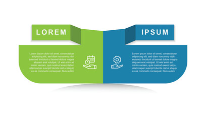 Wall Mural - 2 step business infographic template. business banner presentation with icons suitable for schedule 