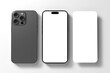 © Siddiq - Smartphone mockup blank screen isolated on grey background