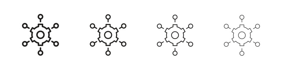 Frameworks icons in black simple line elements.