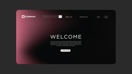 Modern welcome page design for professional website or landing page with search bar and navigation