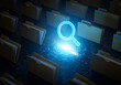 © Abdullah - Search Icon Casting Beam onto Content Folders Digital Concept