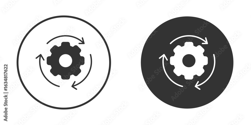 Implementation icons concept in solid versions. Flat design style ...