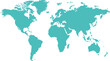 © SnapNest - World map turquoise blue on white background