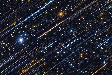 Wall Mural - timelapse of star trails illuminating the night sky above serene landscapes, beautiful time lapse of