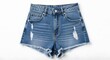 © NEUVANJOSE - Stylish distressed denim shorts isolated on white background