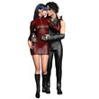 © HWWO Stock - 3D-rendered fantasy couple posed in an intimate embrace isolated on transparent background