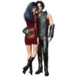© HWWO Stock - 3D-rendered fantasy couple posed in an intimate embrace isolated on transparent background