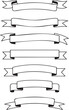 © Nayon - Collection of Hand Drawn Ribbon Banners for Graphic Design and Decoration Elements in Black and White Vector Illustration