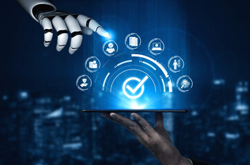 Wall Mural - ai powers quality assurance through intelligent control systems, compliance monitoring, and virtual 