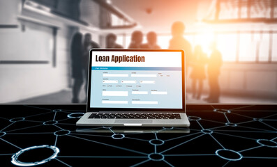 Wall Mural - online loan application form for modish digital information collection on the internet network