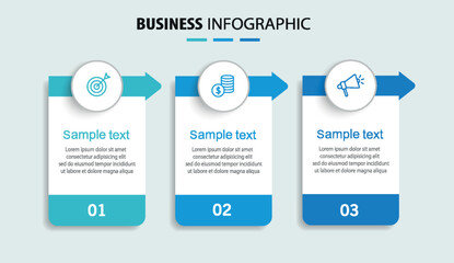 Wall Mural - business infographic template with 3 options or steps