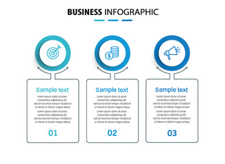 Wall Mural - business infographic template with 3 options or steps