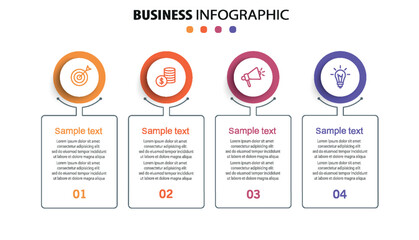 Wall Mural - business infographic template with 4 options or steps. can be used for workflow layout, diagram, ann