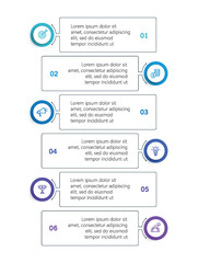 Wall Mural - business infographic design template with 6 options, steps or processes. can be used for workflow la