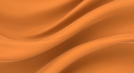 Wall Mural - Flowing Orange Fabric: Abstract, Smooth, Wavy, Elegant, and Modern Design.