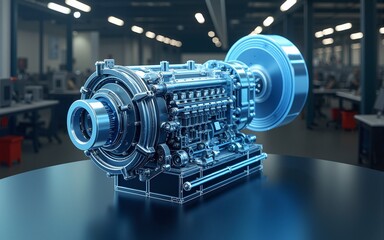 engineering designer design 3d cad software program industrial engine model mechanical dimensional d