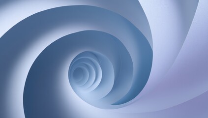Wall Mural - abstract white lines, blue background, curved shapes, light and shadow effects, light pink gradient 