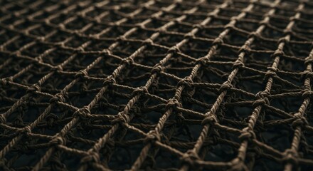 Intricate Dark Brown Rope Netting Texture Background Image