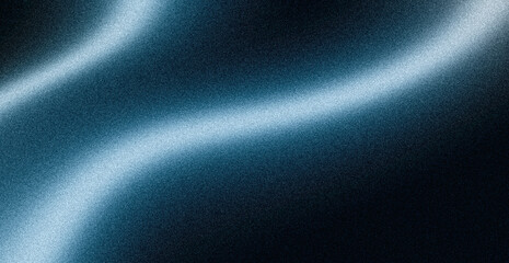 Wall Mural - Light blue glowing shape on grainy textured grunge dark backdrop, abstract dark banner, dynamic noise texture poster background