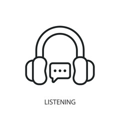 Sticker - listening thin line vector icons.