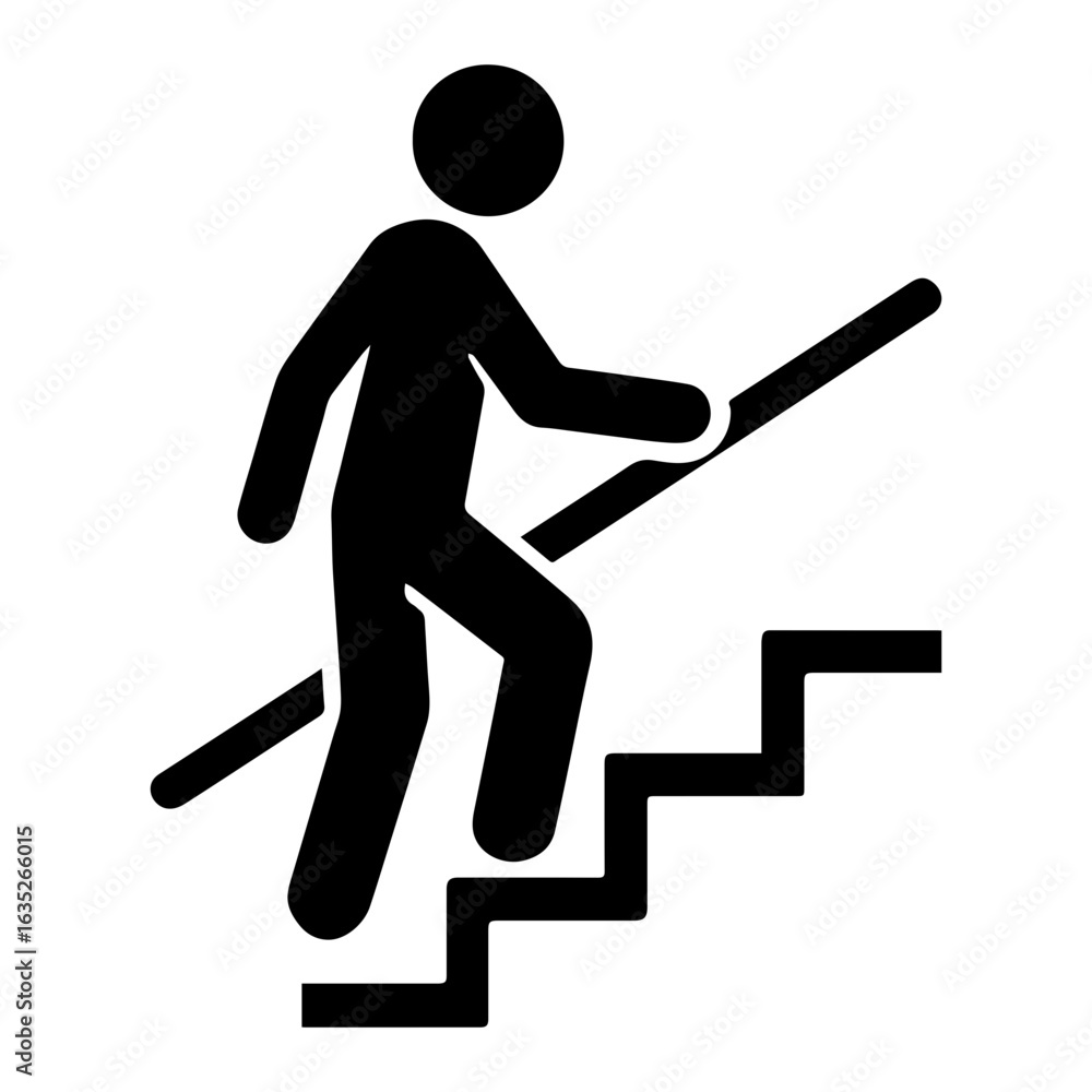 Using Handrail Icon Use handrail icon with transparent background showing hand on railing ...