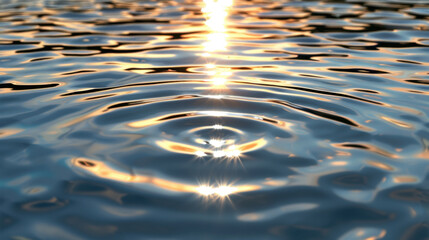 Wall Mural - Shimmering surface of water reflects sunlight, creating mesmerizing pattern of ripples and glimmers. tranquil scene evokes sense of calm and serenity, perfect for relaxation