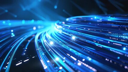 Wall Mural - dynamic flow of blue light rays creating an abstract background for technology and innovation concep