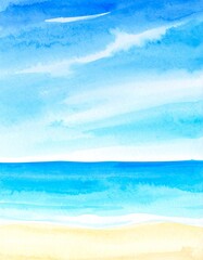  晴れ渡る空！青い海！旅行に行きたくなるような風景