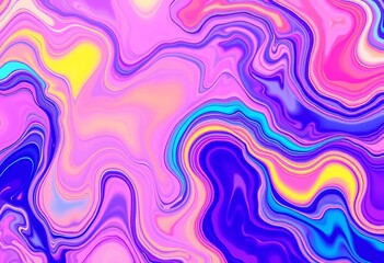 Wall Mural - abstract pastel & neon geometric fluid shapes, vibrant liquid design cards, banner, abstract
