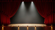 © Asghar - Experience the magic of a dramatic stage presentation with elegant red curtains and spotlight illumination, ready for your performance.