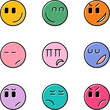 © Atelier - Colorful round emoticon faces with various expressions