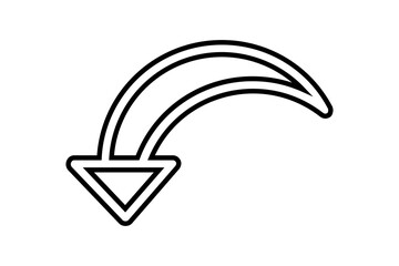Straight pointed arrow icon. Black arrow pointing to the right. Black direction pointer
