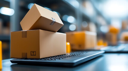 package handling and delivery process warehouse product photography industrial setting close-up effi