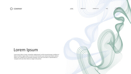 Wall Mural - line wave futuristic design of landing page for webpage background design