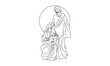 © Sahadhat - Nativity Scene Line Art