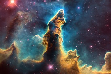 Wall Mural - stunning view of a beautiful nebula showcasing vibrant colors and intricate structures in deep space