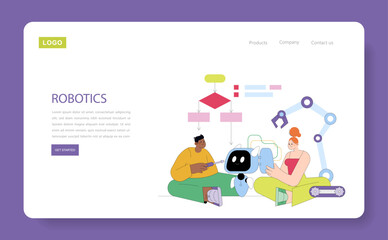 collaborative robotics design education vector illustration