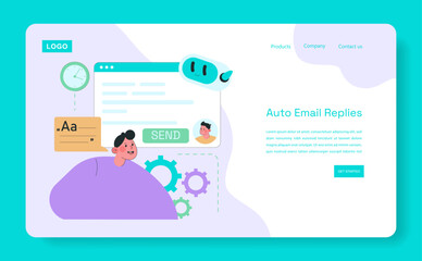 vector illustration of auto email replies feature