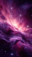 Wall Mural - Vivid cosmic nebulae with scattered stars.