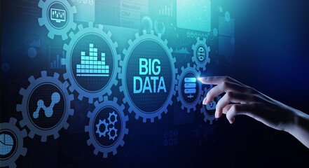 Wall Mural - Big data analytics platform, business intelligence and modern technology concept on vitual screen.